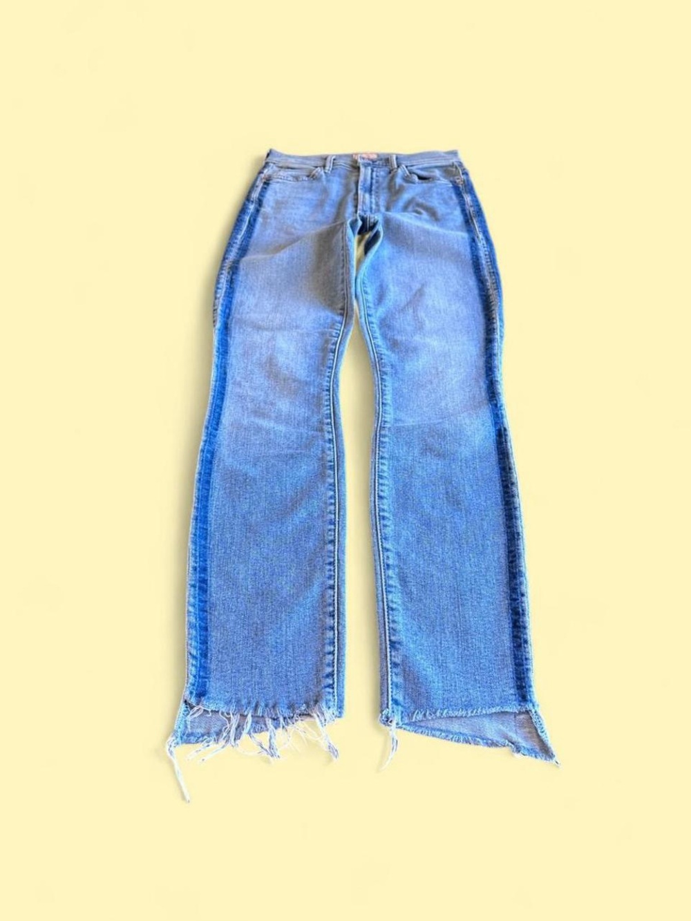 Mother The Stunner Zip Ankle Step Fray Skinny Jeans Light Kitty Women’s 25